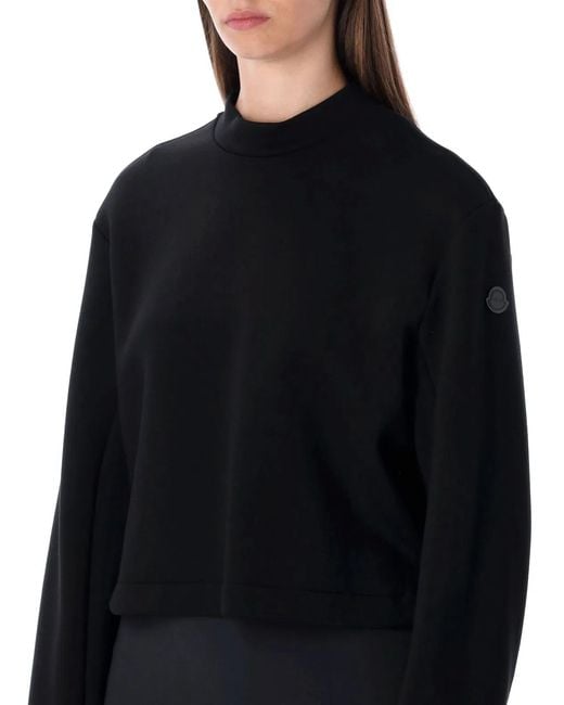 Moncler Genius Black Sweatshirt With Asymmetric Hem