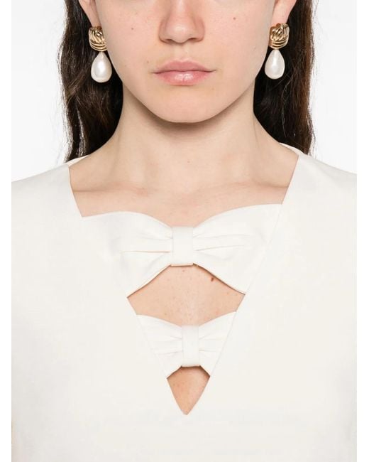 Valentino White Wool And Silk Blend Short Dress