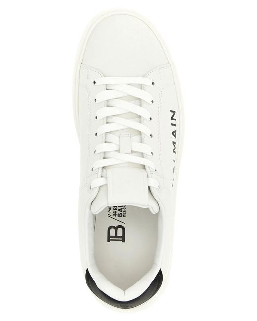 Balmain White 'B-Court' Sneakers for men