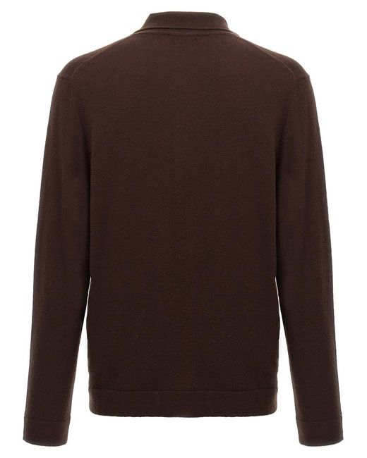 Zanone Brown Cashmere Wool Polo Shirt for men