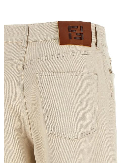 Fendi Natural 'Ff Reverse' Jeans