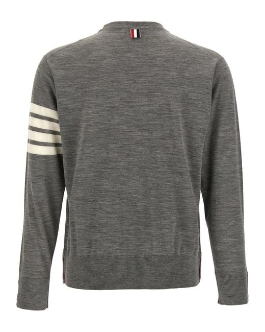 Thom Browne Gray '4 Bar' Sweater for men