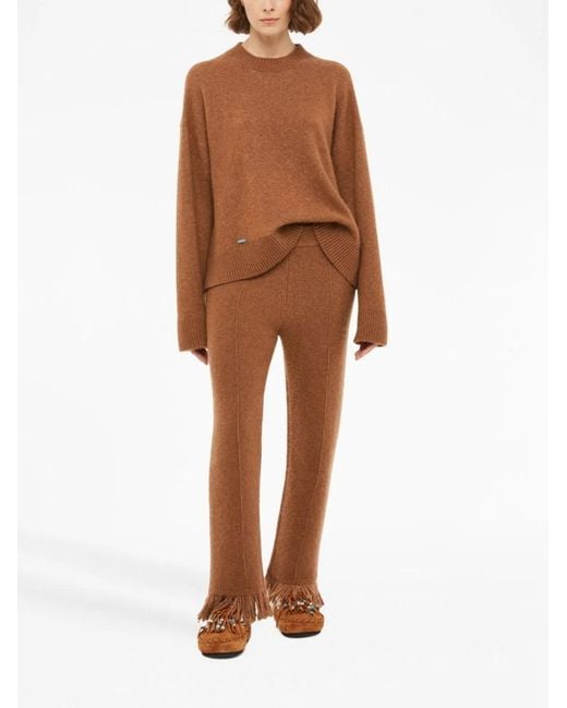 Alanui Brown Cashmere And Silk Blend Trousers