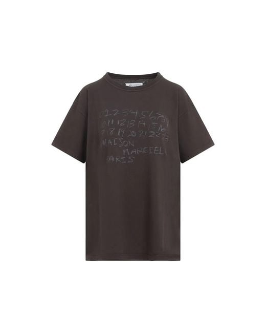 Maison Margiela Black Numerical Cotton T-Shirt