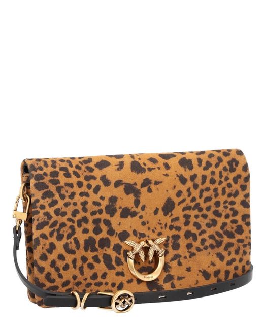 Pinko Brown Polyamide Polyester Zn Shoulder Bag