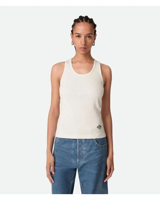 Bottega Veneta White Cotton Tank Top