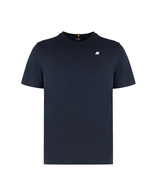 K-Way Blue Odom Letitrain Cotton Crew-Neck T-Shirt for men