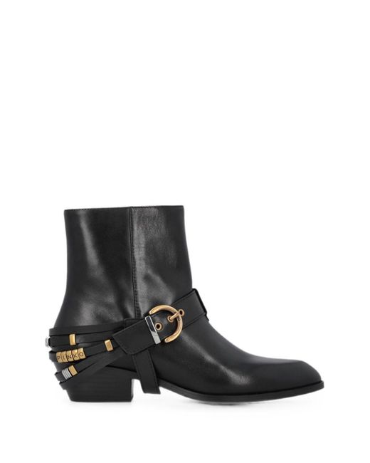 Pinko Black Leather Rubber Shoes