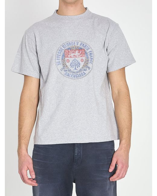 Balenciaga Blue Cotton Jersey T-Shirt for men