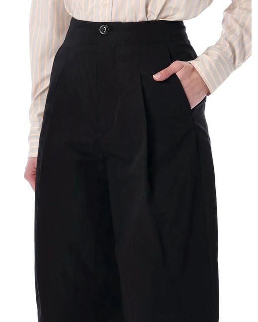 Soeur Black Daley Round Cotton-Linen Pants
