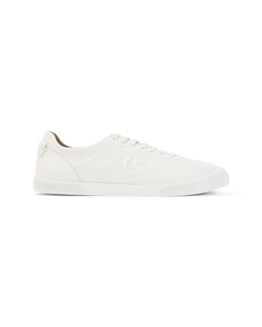 Giorgio Armani White Off Leather Sneakers for men