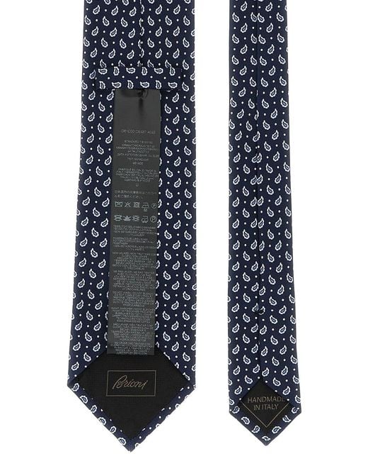 Brioni Blue Micro-Paisley Tie for men