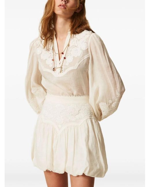 Twinset Natural Lace Detail Skirt
