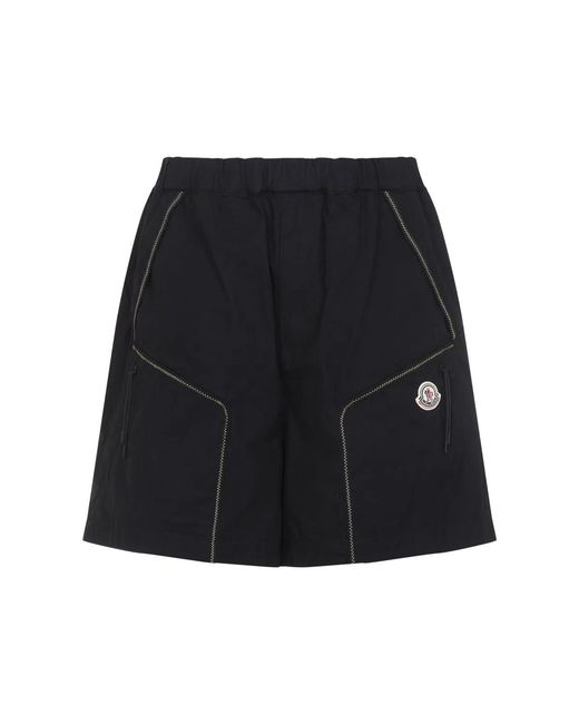 Moncler Black Cotton Bermuda for men
