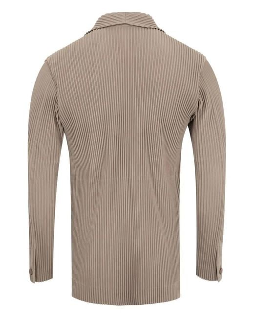 HOMME PLISSÉ Brown Homme Plisse Homme Plisse Issey Miyake Pleated Double-Breasted Blazer for men