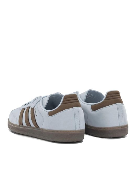 Adidas Originals Gray Samba Og Lightblue Leather Rubber Sneakers