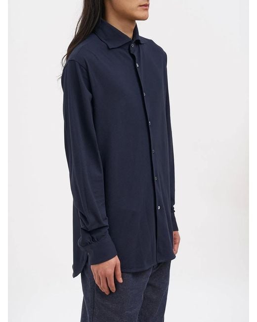 Paolo Pecora Blue Jersey Shirt for men