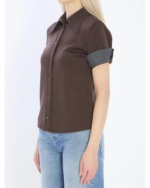 Gucci Black Cotton And Wool Jersey Shirt