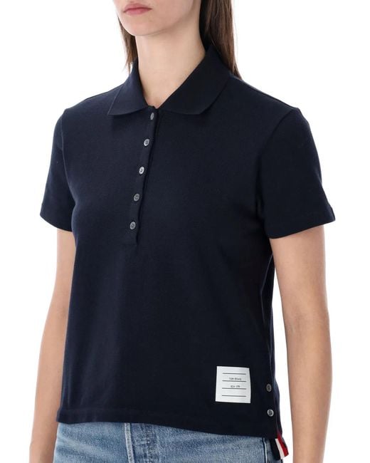 Thom Browne Blue Relaxed-Fit Cotton Polo Shirt