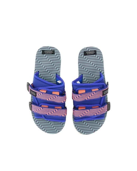 Suicoke Purple Padded Nylon Slipper With Adjustable Straps for men
