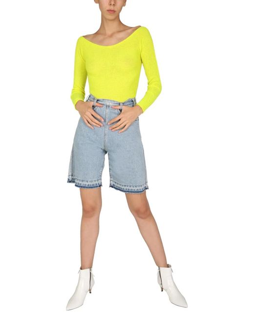 Philosophy Di Lorenzo Serafini Blue Denim Bermuda