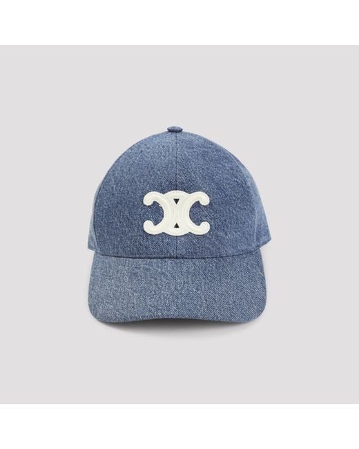 Céline Blue Dark Union Wash Triomphe Baseball Cap