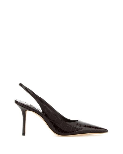 Jimmy Choo Black Dark Leather Love Pumps
