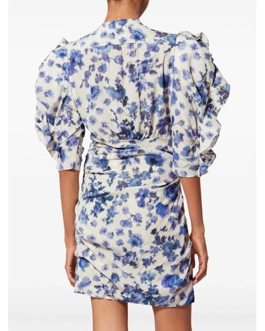 Isabel Marant Blue Doris Dress Flower Print