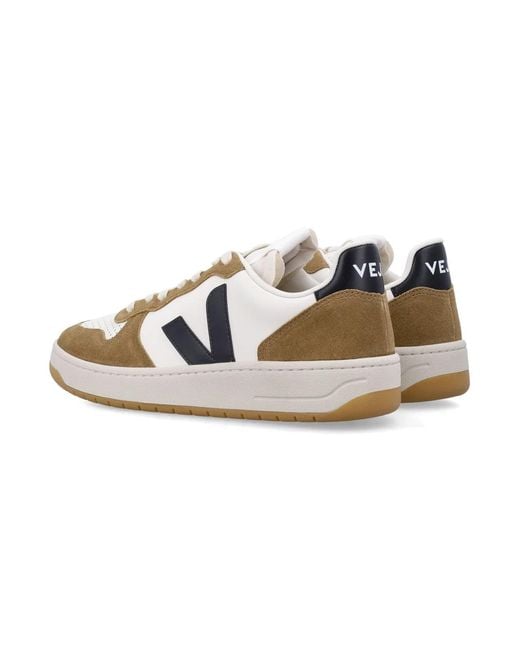 Veja Metallic V-10 Leather Pure Tent Sneakers
