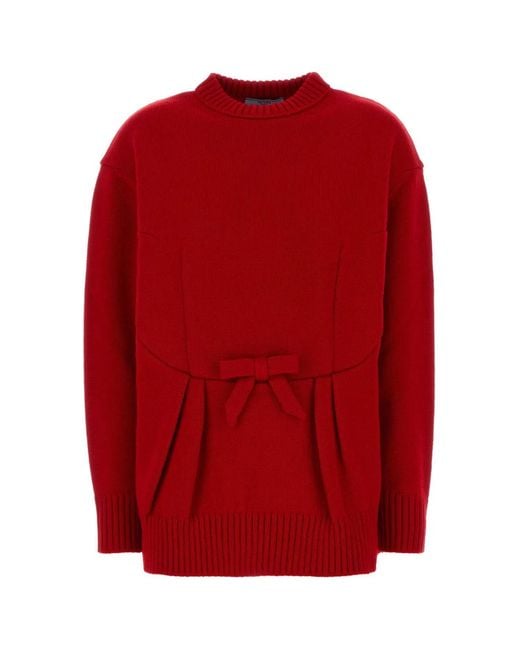 Prada Red "Round Neck Sweater