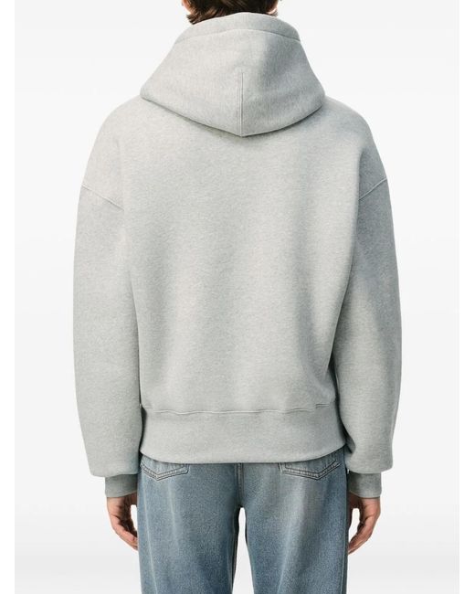 AMI Gray Ami De Coeur Cotton Hoodie for men