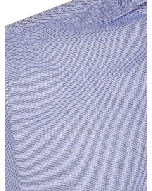 Barba Napoli Blue Classic Operatino Shirt for men