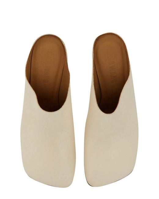 Uma Wang White Leather Mule