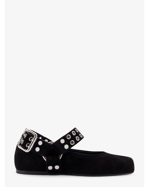 Alaïa White Suede Biker Flat Ballerinas
