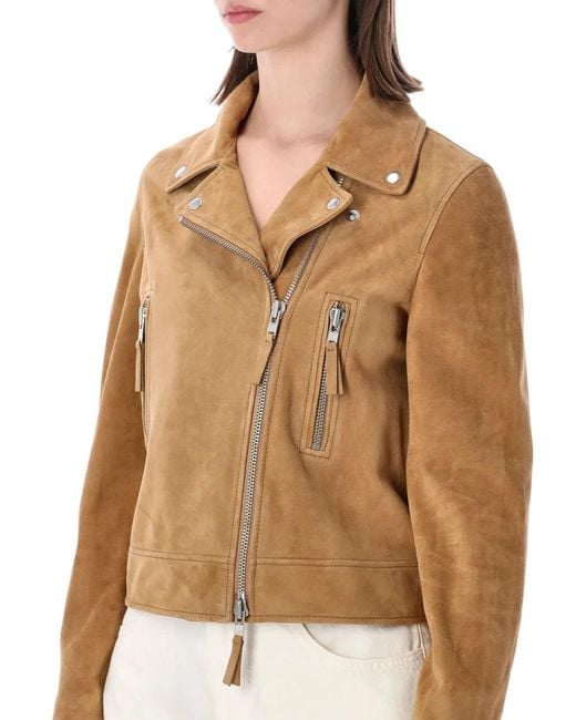 S.W.O.R.D Natural Classic Biker Suede Leather Jacket