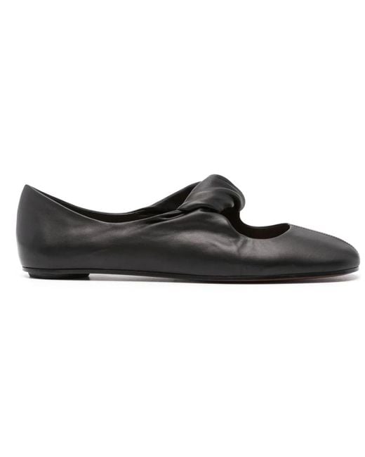McQueen Black Leather Ballarinas For Comfort