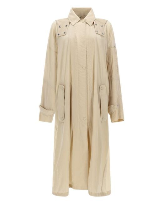 Sportmax Natural Long Raincoat With Hood