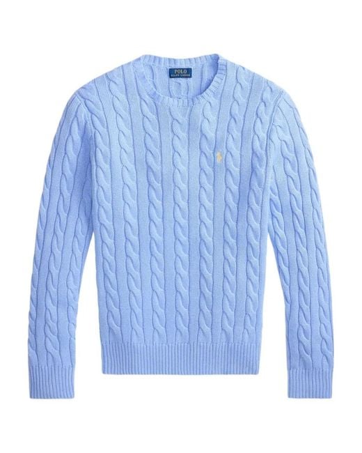 Polo Ralph Lauren Blue Cable-Knit Cotton Jumper for men