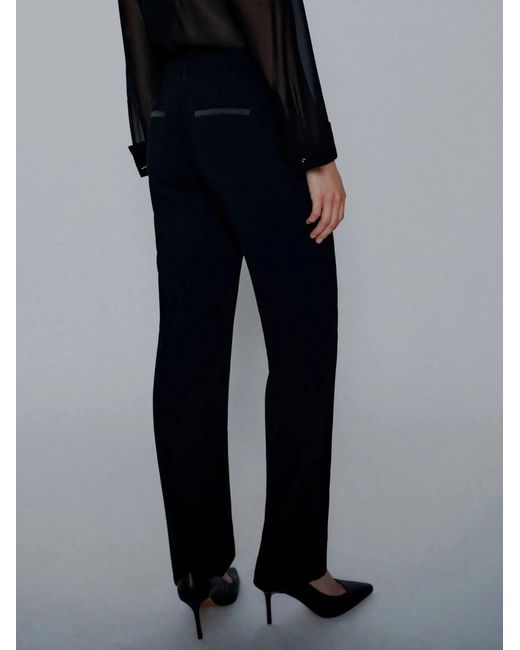 Marella Black Polyester Tailored Pants