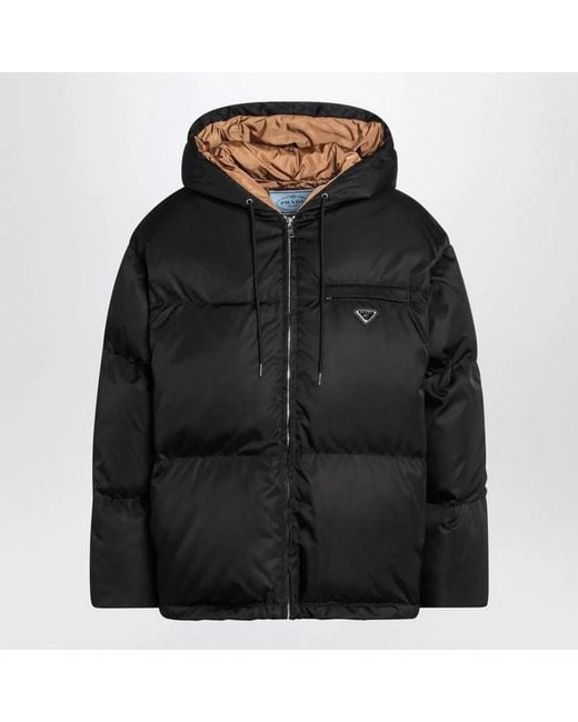 Prada Black Hooded Puffer Jacket
