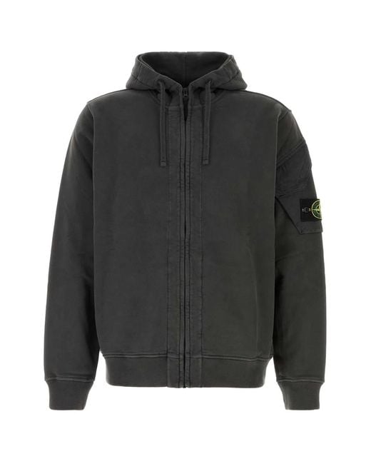 Stone Island Gray Hoodie Sweater for men