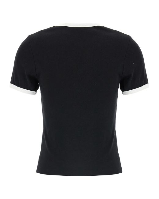 Courreges Black 'Signature Contrast' T-Shirt