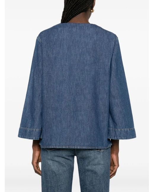Valentino Garavani Blue Denim Shirt With Logo