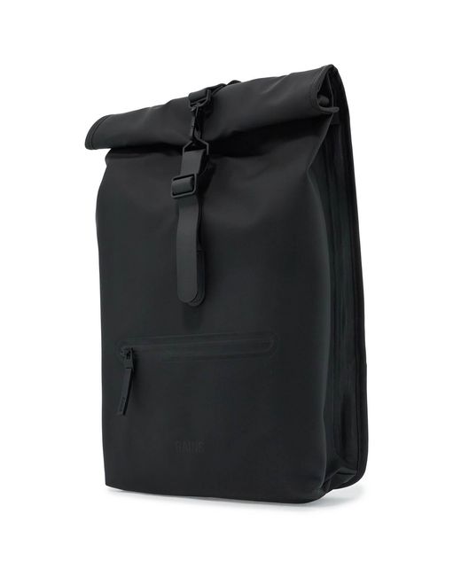 Rains Black Rolltop Backpack