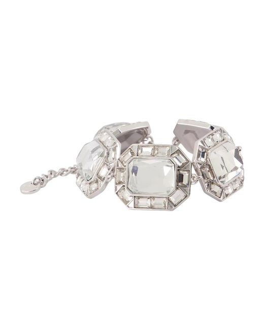 Self-Portrait Metallic Crystal Bracelet