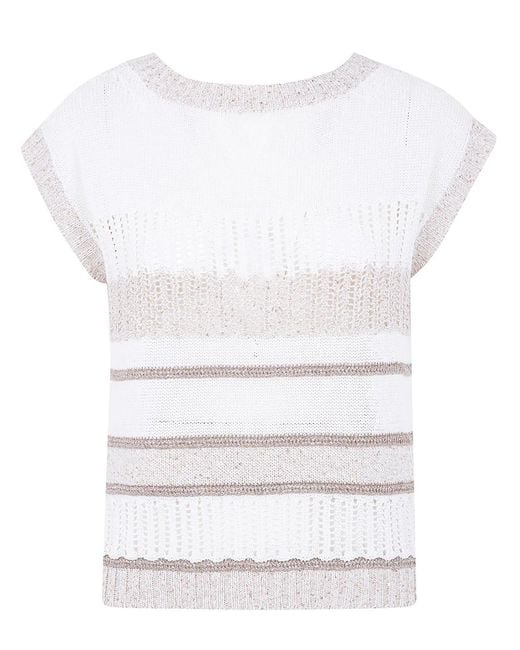 D.exterior White Knitwear Boat Neck
