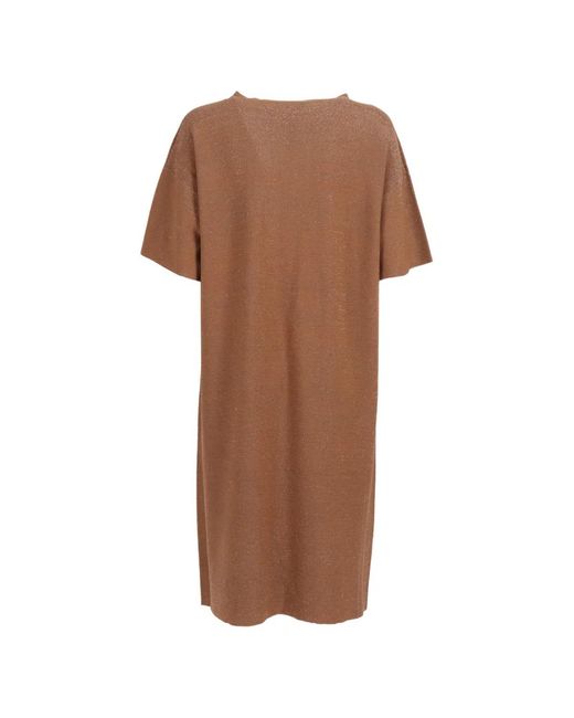 Fabiana Filippi Brown Virgin Wool Cotton Viscose Polyester Dress