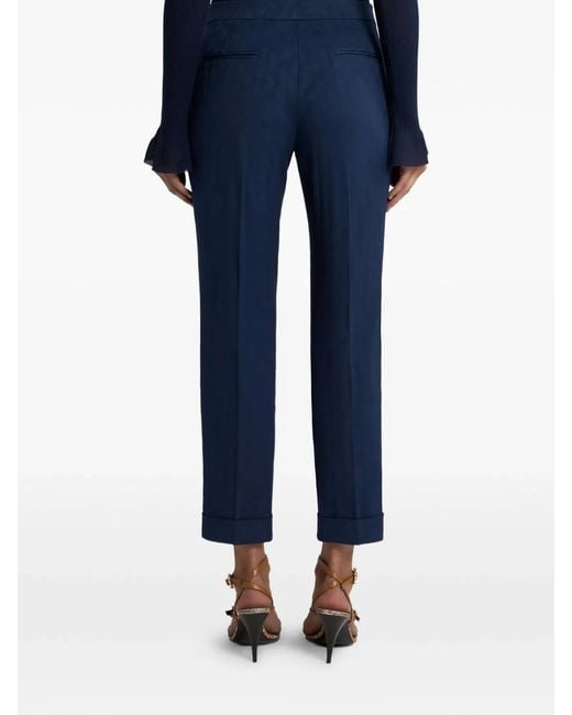 Etro Blue Cotton Elastane Pants