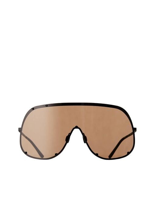 Rick Owens Natural Sunglasses Shield Blk for men
