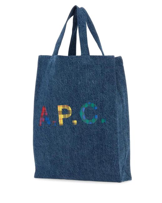 A.P.C. Blue Denim Mini Lou Shopping Bag